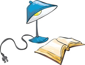 A lamp and a book