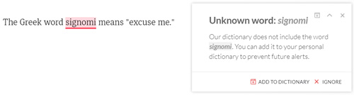 Grammarly Adding new words to the dictionary