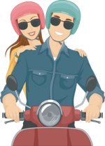 a couple on a bike