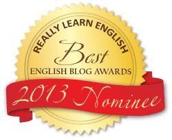Best English Blog Awards 2013 Badge Red