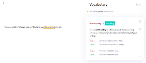 Grammarly Overused words