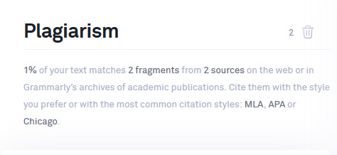 Grammarly Plagiarism checker