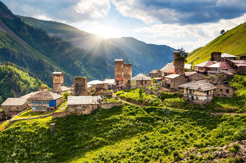 Illage Adishi.Georgia, Caucasus mountains