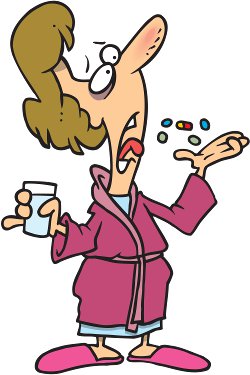 a woman taking pills