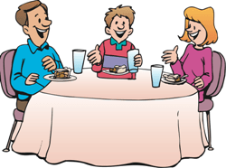 a family eating dinner