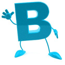 letter B figure waving