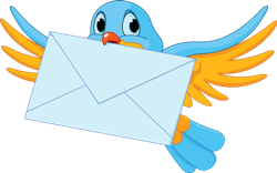 bird with letter