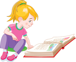 A girl reading a book