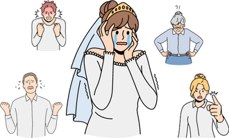 a crying bride