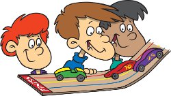 boys racing toy cars