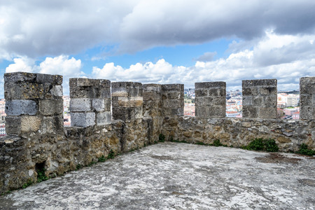 Castelo de Sao Jorge is located on a hilltop overlooking historic Lisbon (Portugal)