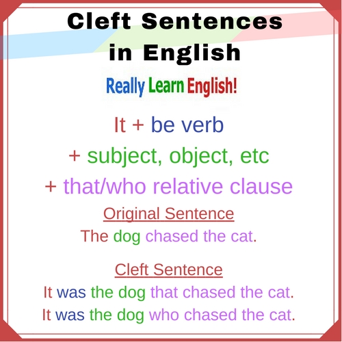 Cleft Sentences Esl Worksheet