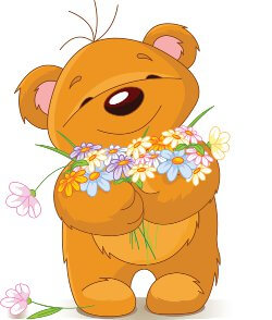 teddy bear with flowers