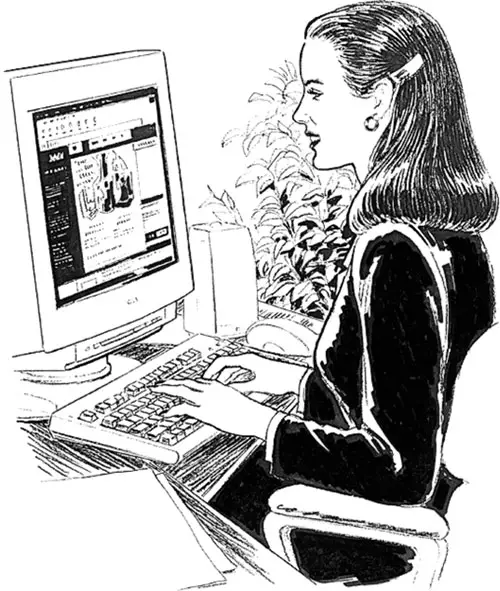 A woman working on a computer