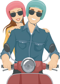 a couple on a bike