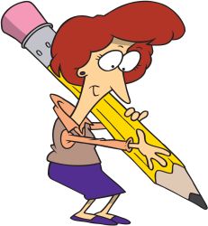 mujer con lápiz