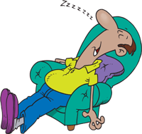 a man asleep in his chair