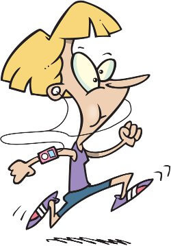 energetic woman running