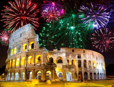 fireworks over Collosseo