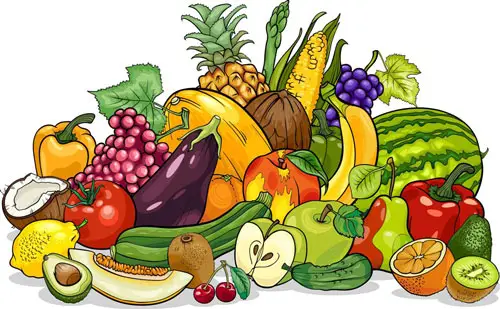 Healthy fruits and vegetables