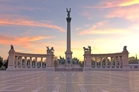 Heroes square or Hosok ter on Budapest