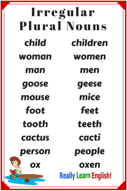 Irregular Plural Nouns Exercises