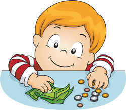 boy counting money