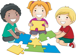 kids doing puzzles