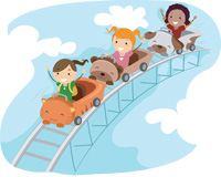 kids on a rollercoaster