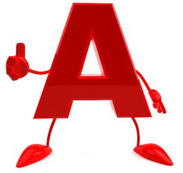 thumbs up letter A