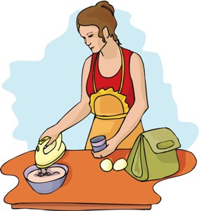 A woman cooking