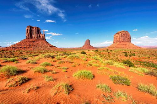 Monument Valley from sand desert