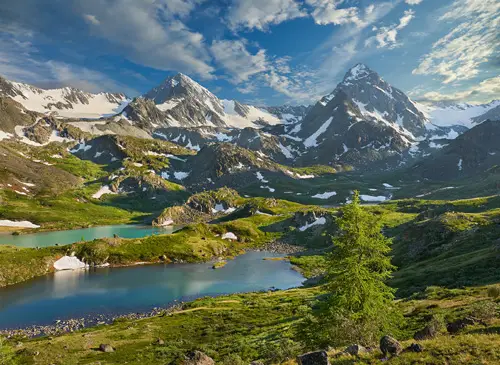 Mountain lake, Russia, Siberia, Altai mountains, Katun ridge