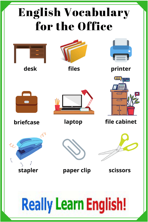 Top 72+ imagen office vocabulary list