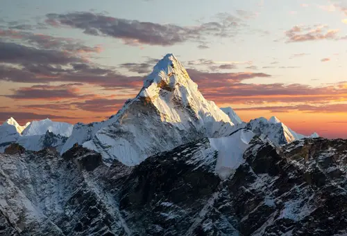 Evening view of Ama Dablam on the way to Everest Base Camp Nepal