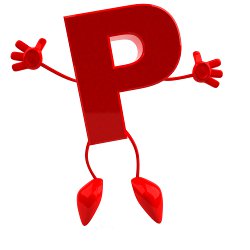 happy jumping letter P