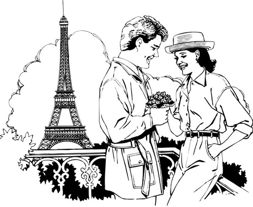 A couple in Paris