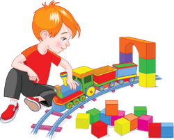 boy playing with toys