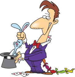 magician pulling a rabbit from a hat