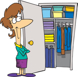 woman with an organized closet