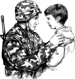 A soldier and a boy