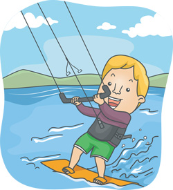 The surfer lost control of his board and crashed into the boat.
