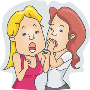 a woman telling a secret to her friend