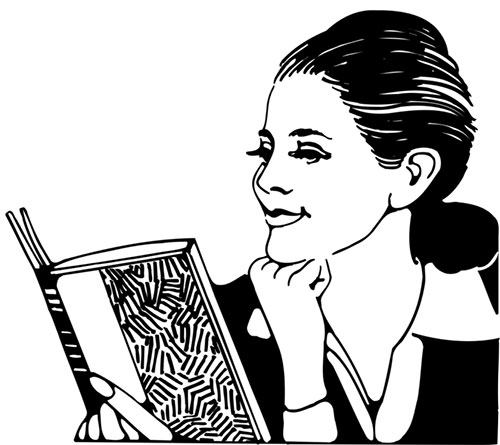 A woman reading a book