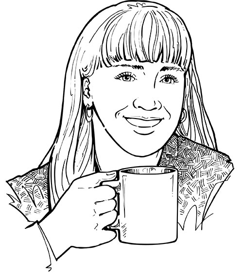 Woman drinking coffee