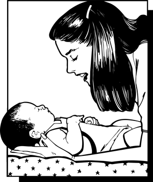 A mom and a baby