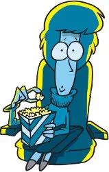 a woman watching a movie