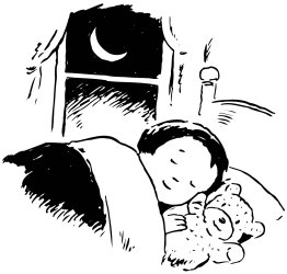Girl sleeping at night