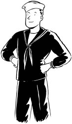 A sailor standing